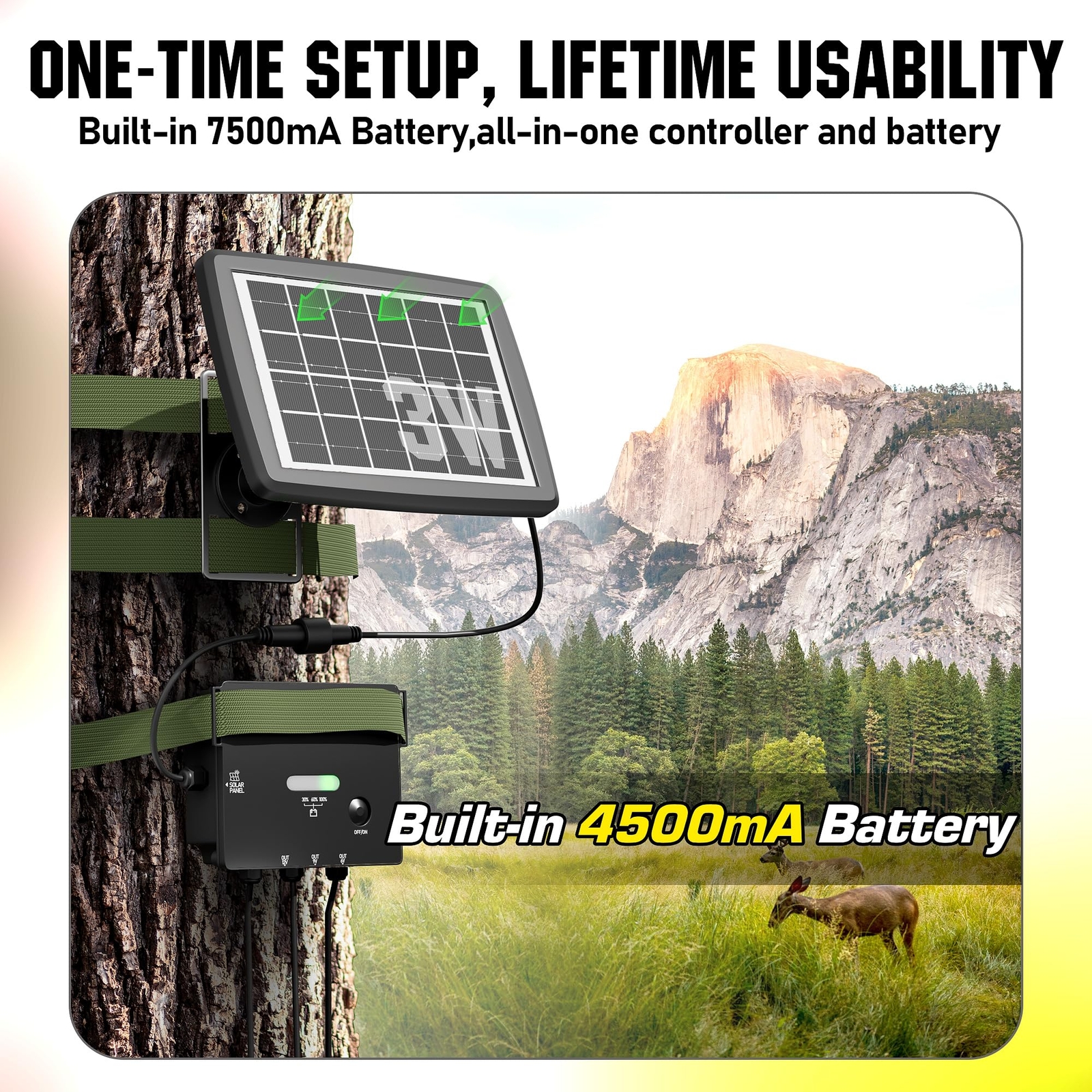 Solar Panel For Trail Camera Solar Battery Charger With Controller And Builtin 4