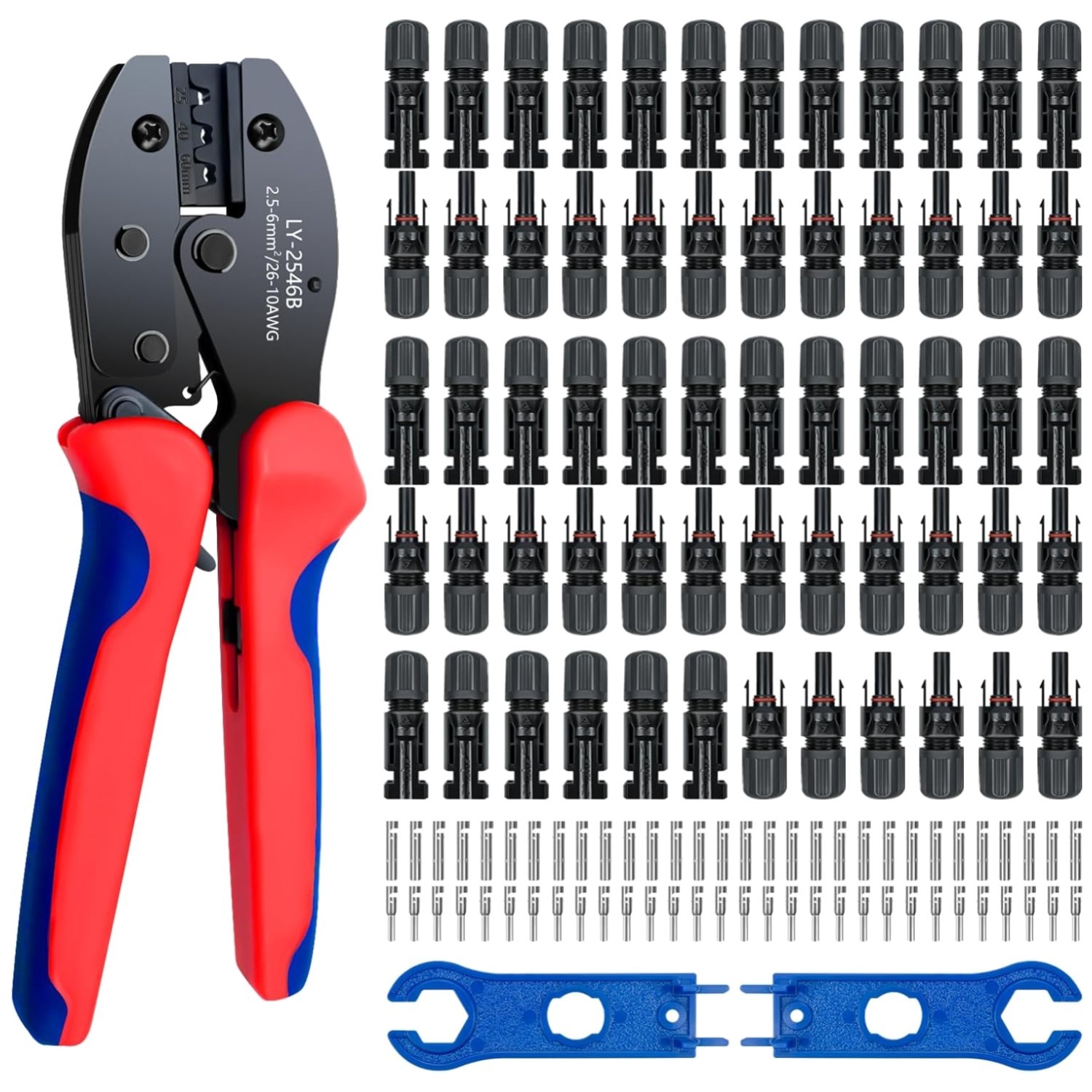 Solar Panel Connector Kit, 60PCS Crimper Tool Set
