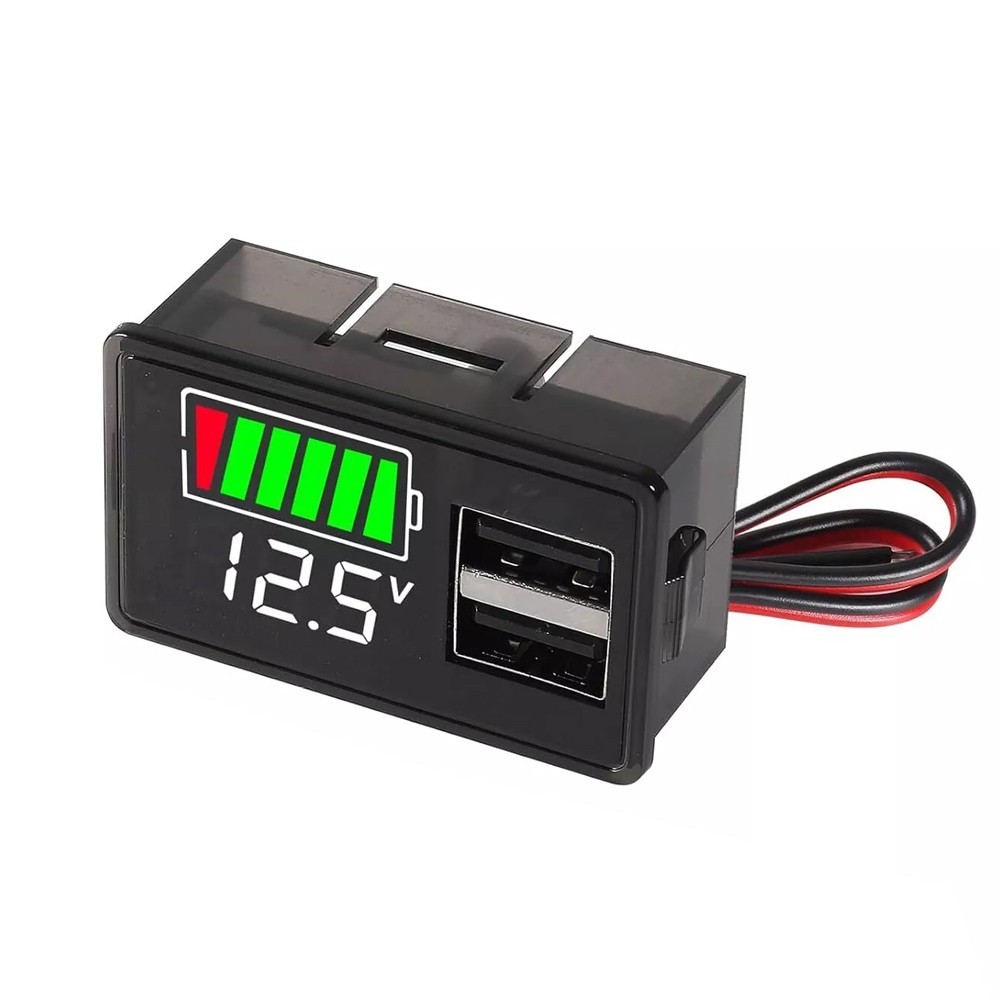 LED Digital Voltmeter DC8 30V with Dual USB Charger for Electronic Repairs