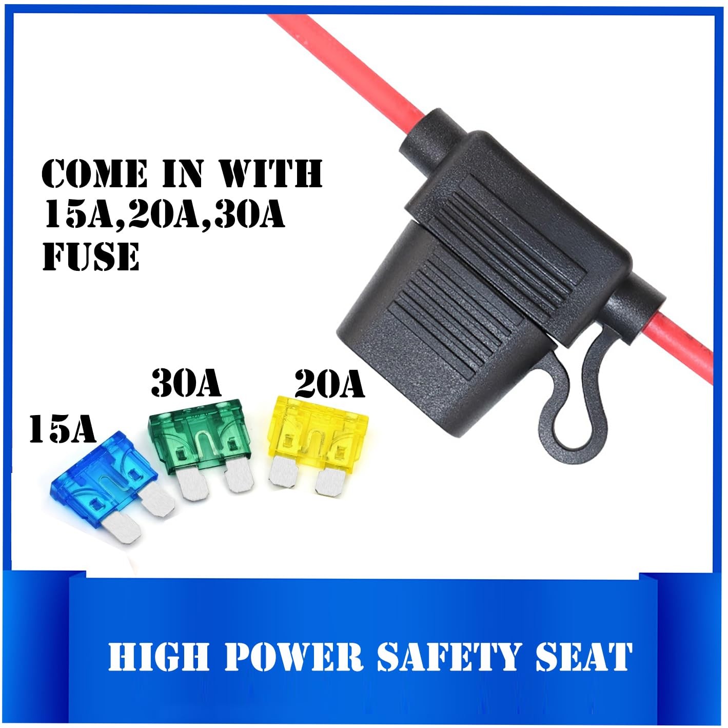 10AWG SAE to EC5 Connector Extension Cable,with 15A Protection Fuse for Safety,S