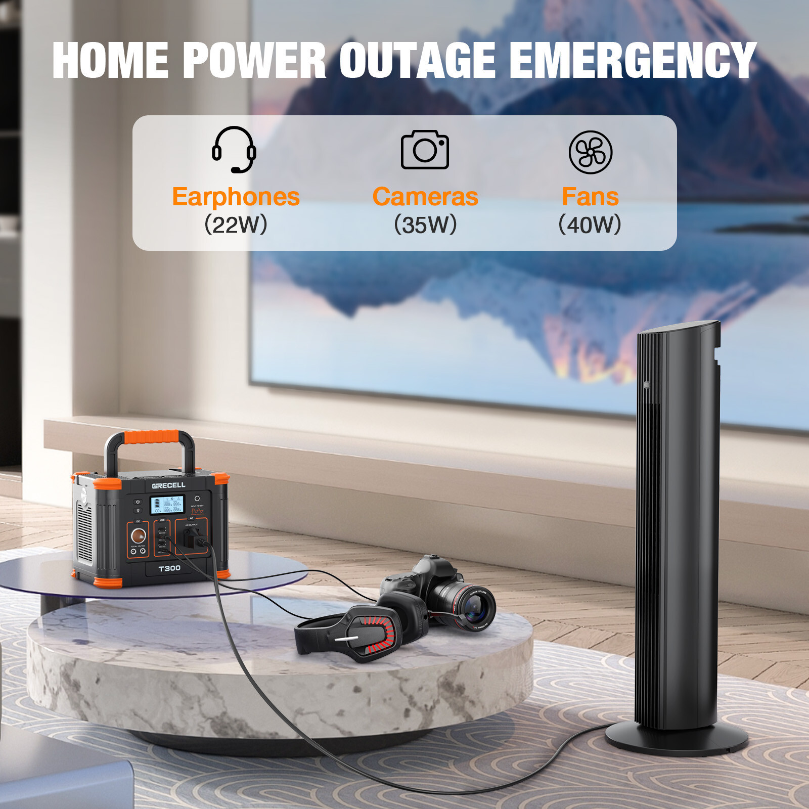 GRECELL 300W Portable Power Station 288Wh Solar Generator for Outdoors Camping