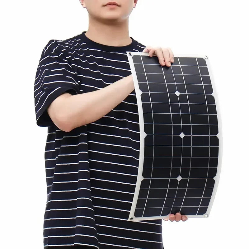 1000W 18V Monocrystalline Silicon Solar Panel Dual USB 12V/5V DC Single Crystal