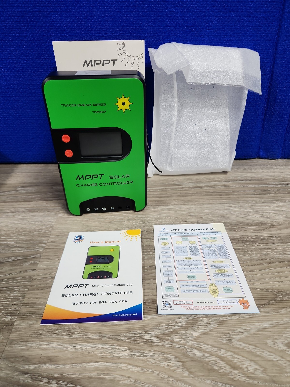 20A MPPT Solar Charge Controller 12V/24V Automatic Maximum PV 75V TD2207-BT
