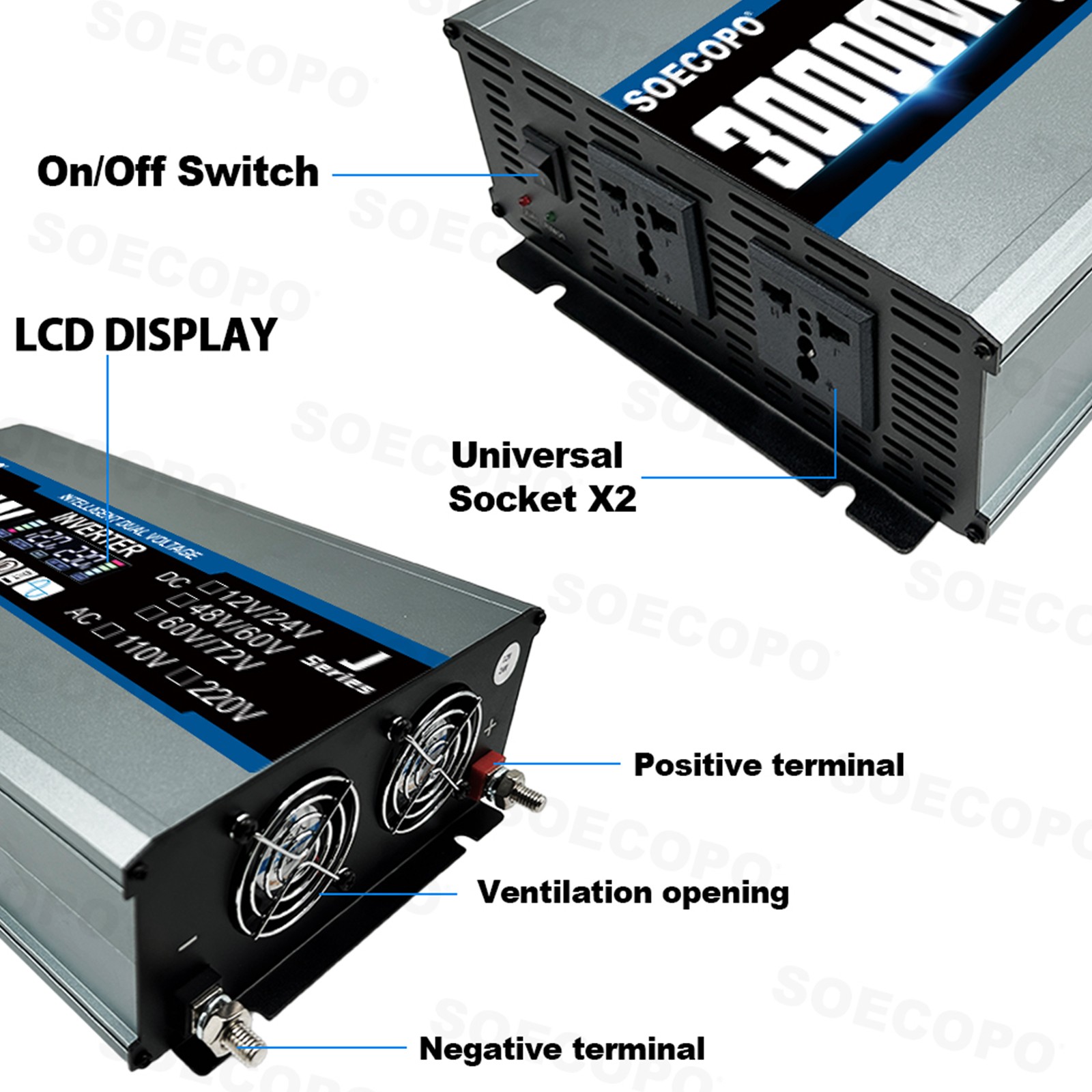 30000W Solar Power System | SOECOPO 200W Panel + Controller Inverter