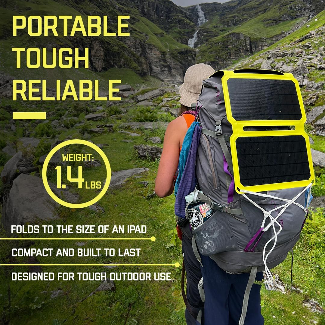 – 15 Watt Foldable Solar Panel, ETFE Monocrystalline Portable Solar Panel with U