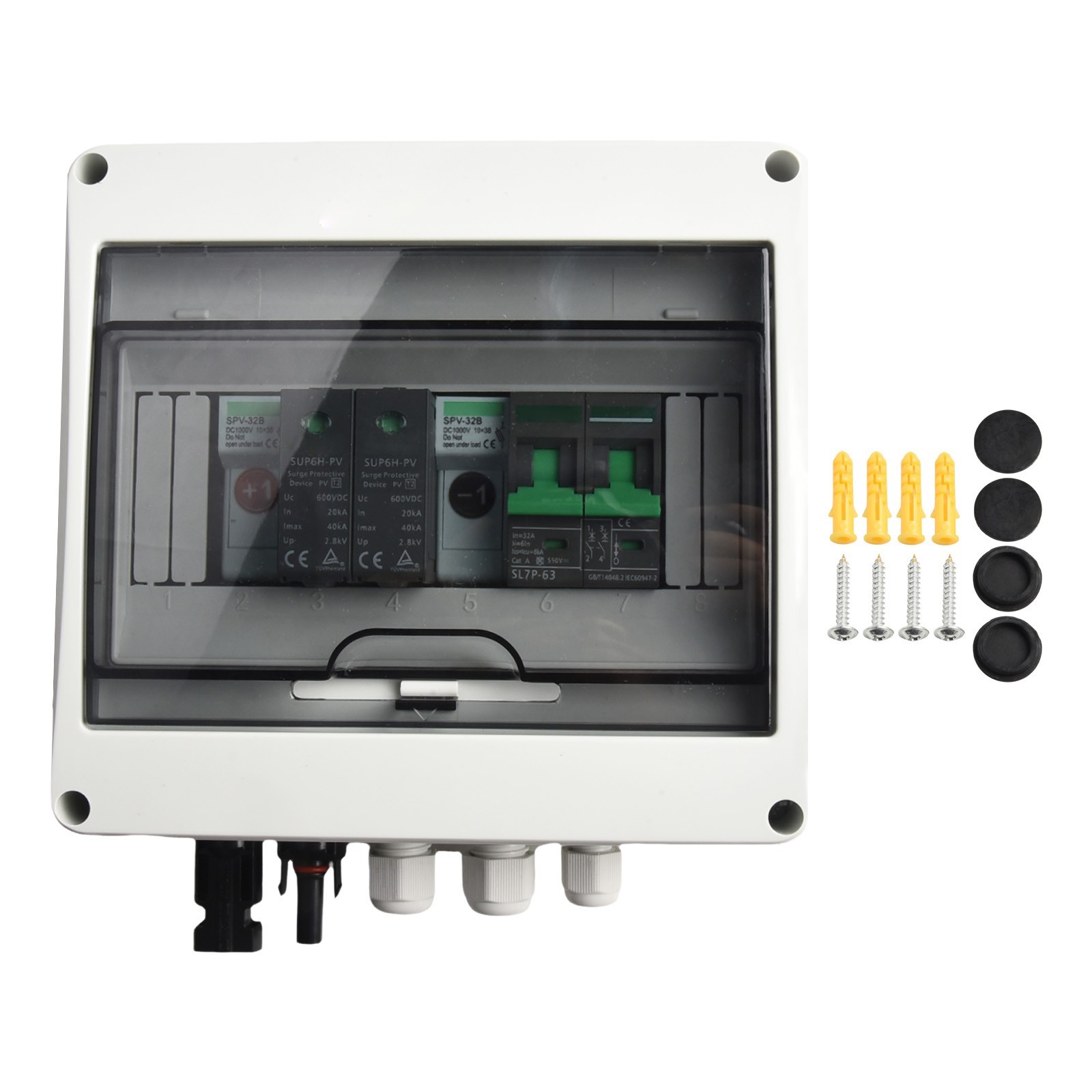 PV Combiner Box DC Fuse IP65 MCB Protection Replacement 200*150*95mm 550V