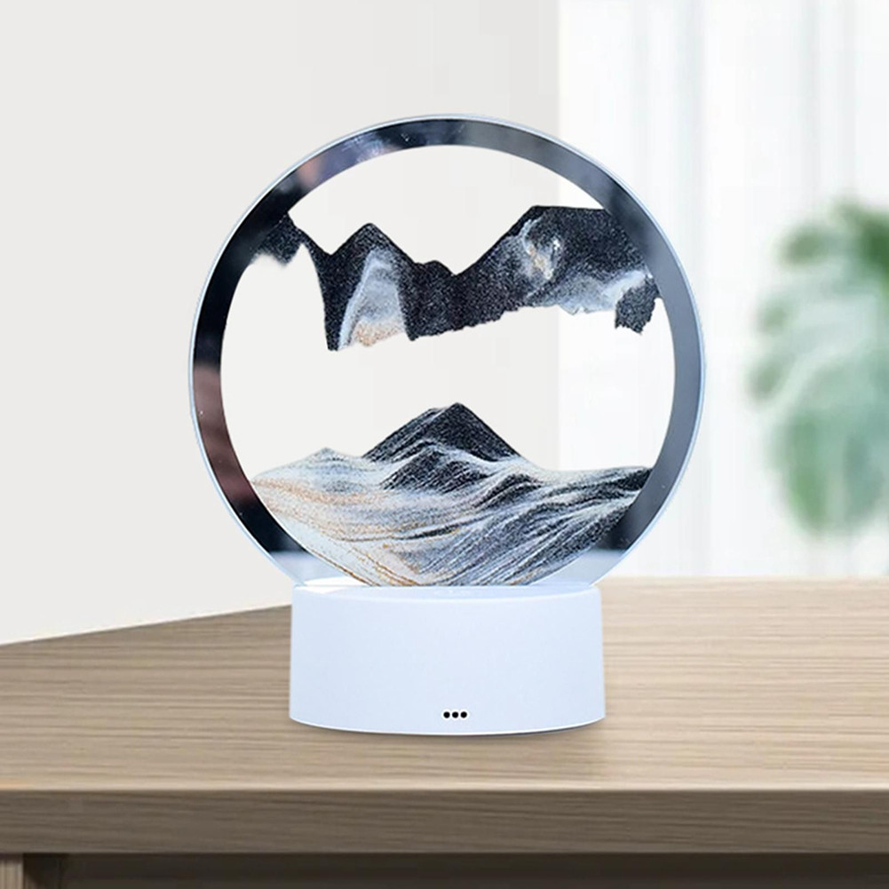 Sand Motion Hourglass Desk Lamp with Gentle Illumination for Bedroom or Office