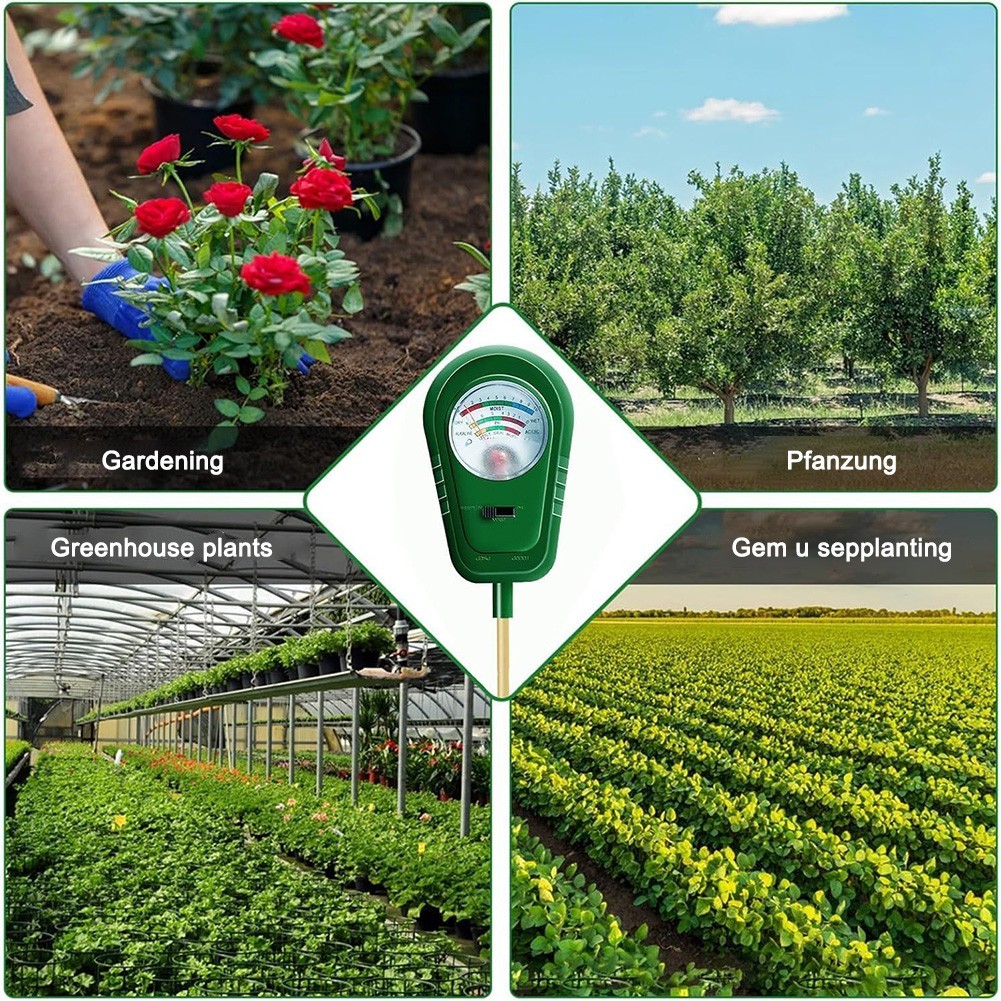 PH Meter Soil Tester Garden Beds Potted Plants Measures Moisture PH Fertility