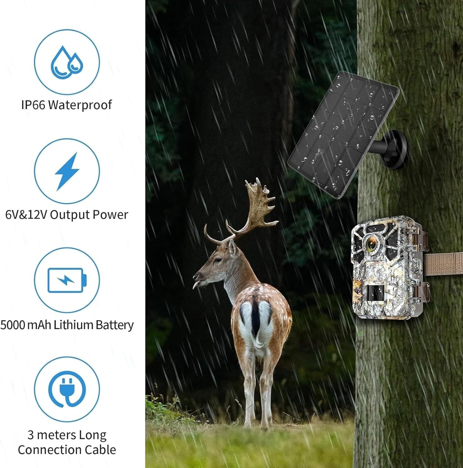 Universal Solar Charger for Trail Cameras – Waterproof & Lightweight