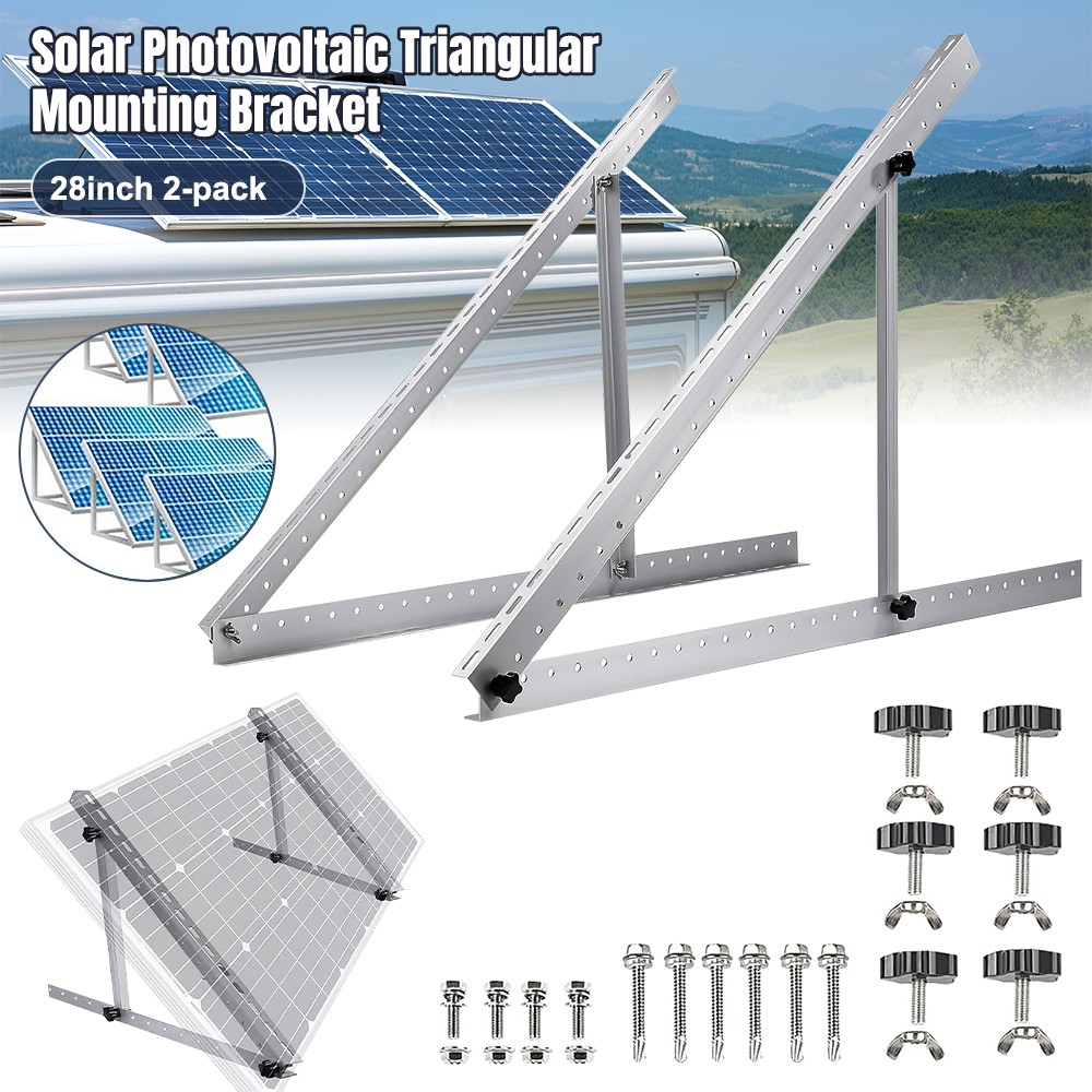Solar Panel RV Tilt Mount Brackets Kit Rooftop Flat Surface Adjustable Frame Set