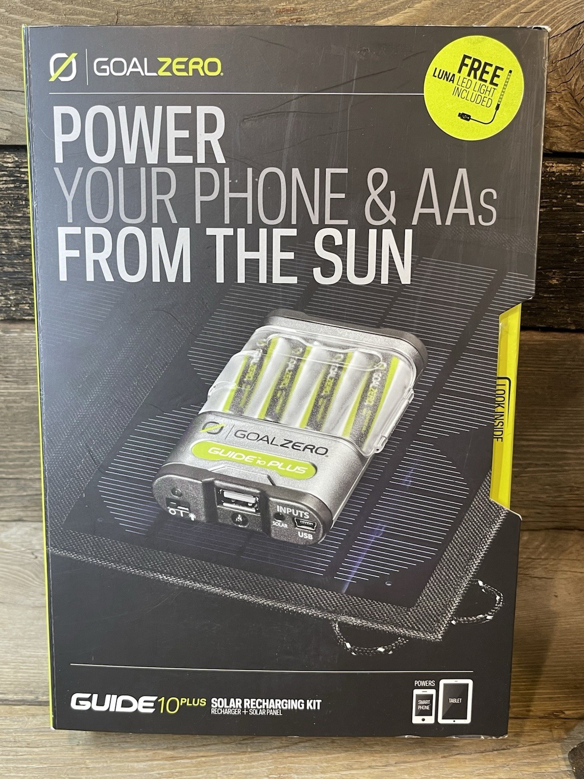 Goal Zero Guide 10, Plus Solar Charging Kit Recharger $ Solar Panel