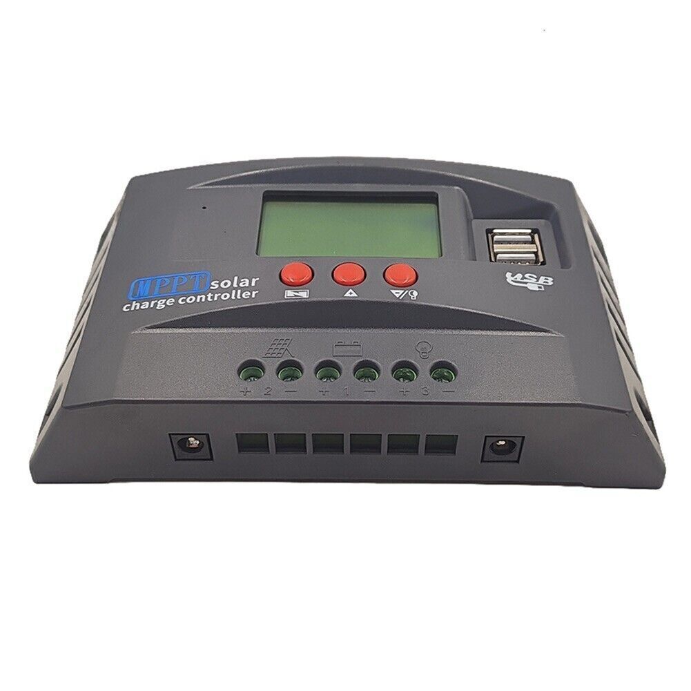 LCD Display MPPT Solar Panel Regulator Charger Controller 12V/24V 30A/50A/100A