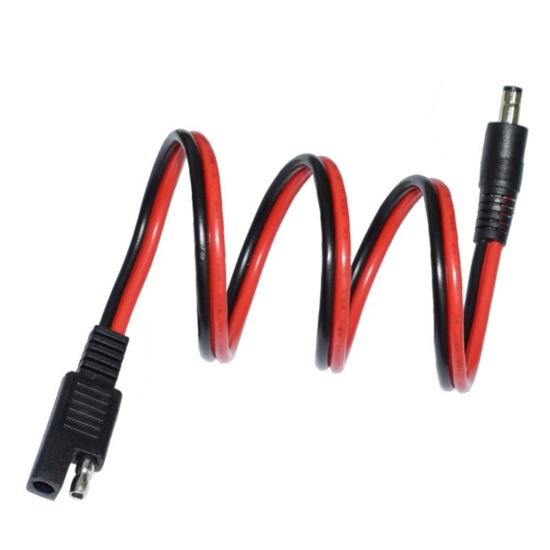 60cm SAE 2Pin Quick Disconnects to DC5.5mm Power Cable for Reliable Motorcycle