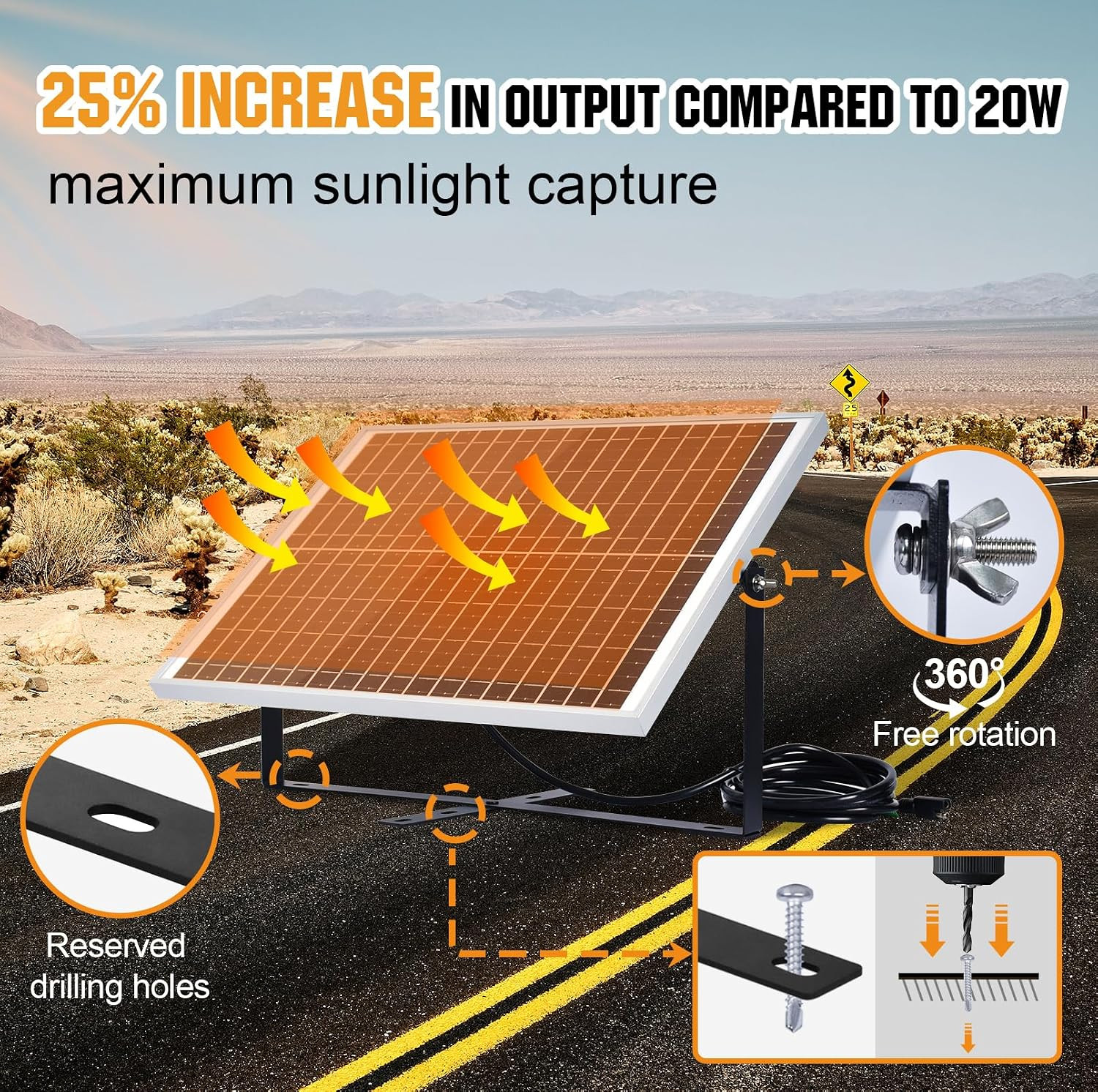 Solar Panel Kit 25W 12V Solar Battery Charger Trickle Maintainer, 25W Solar Pane
