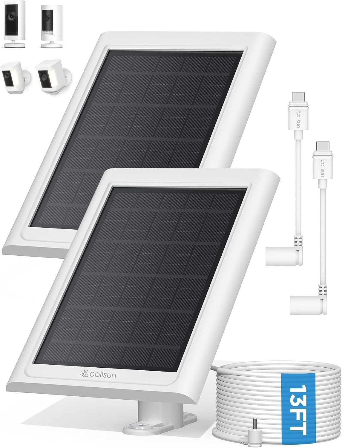2 Pack Ring Solar Panel Charger – Waterproof | Easy Install & 13ft Cable
