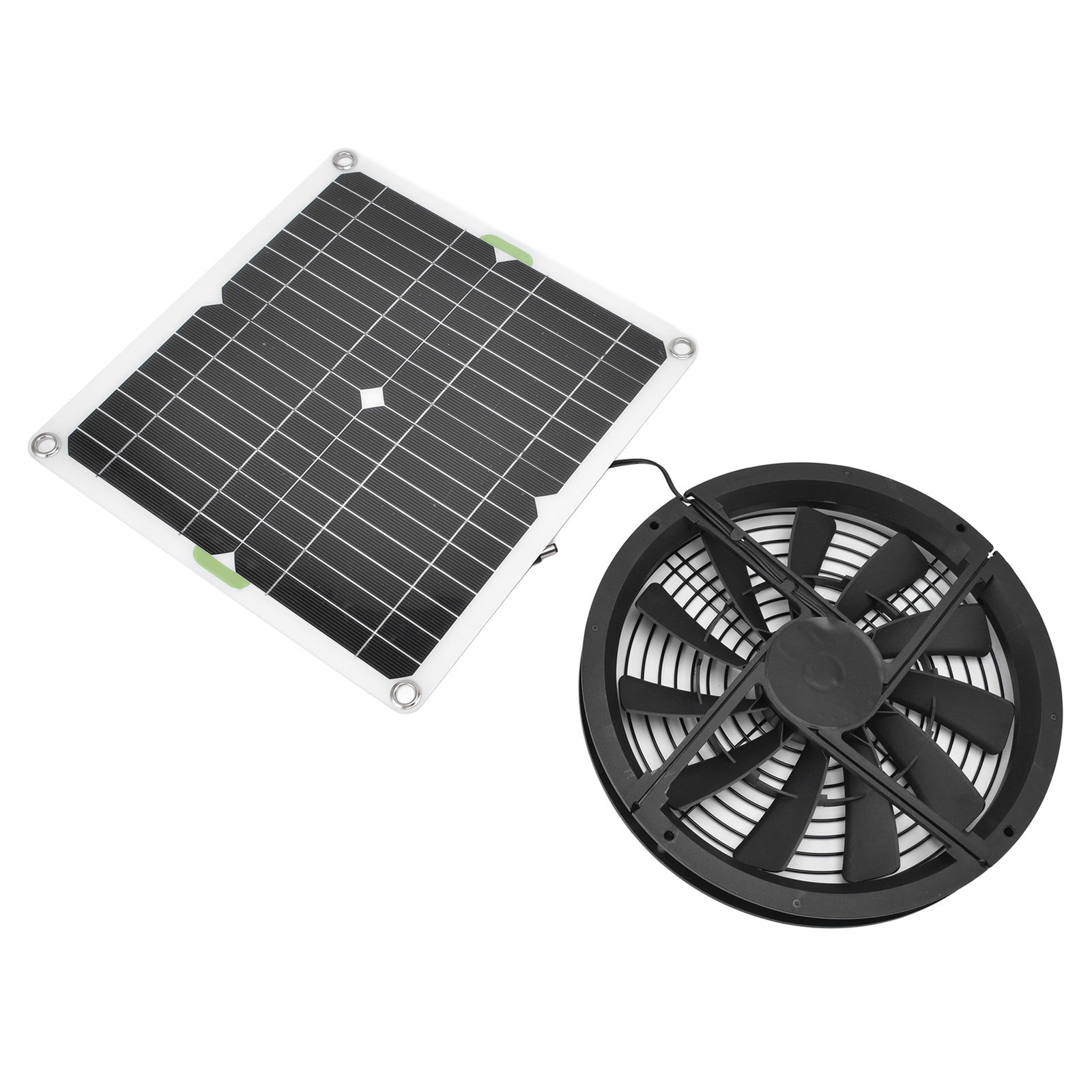 Solar Panel Fan Kit 10in 100W Waterproof Solar Panel Round Ventilation OKCZ