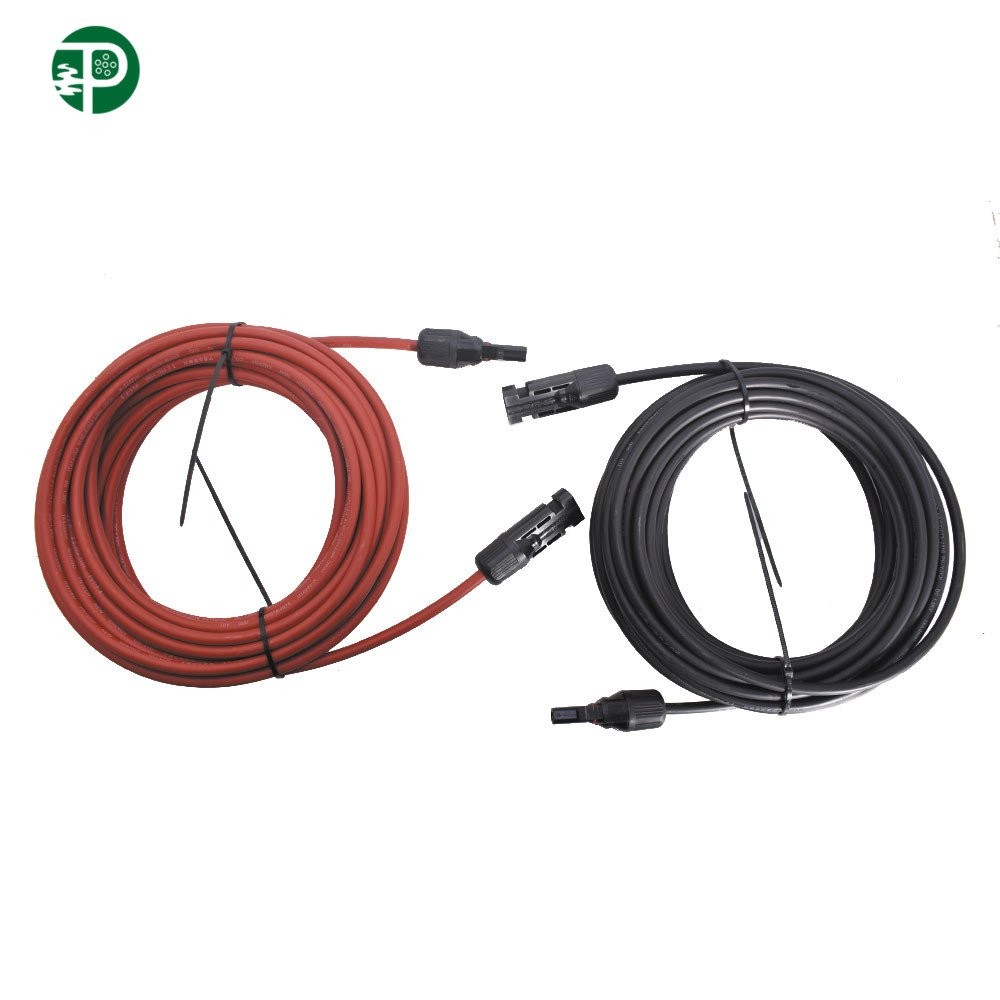 New 12 AWG 20 FT Black + Red Solar Panel Extension Cable Wire Connector