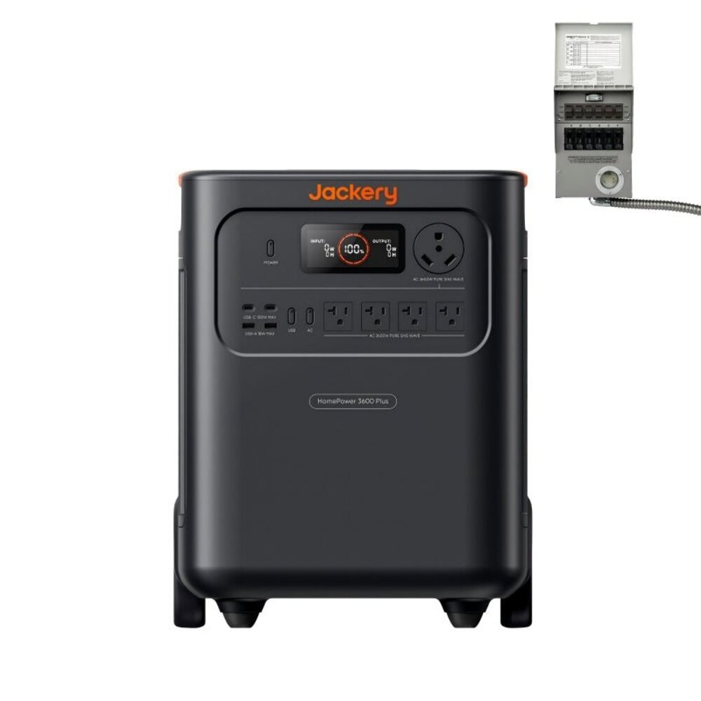 Jackery HP3600 Plus with Transfer Switch-Ships to PR HI AK Guam Saipan