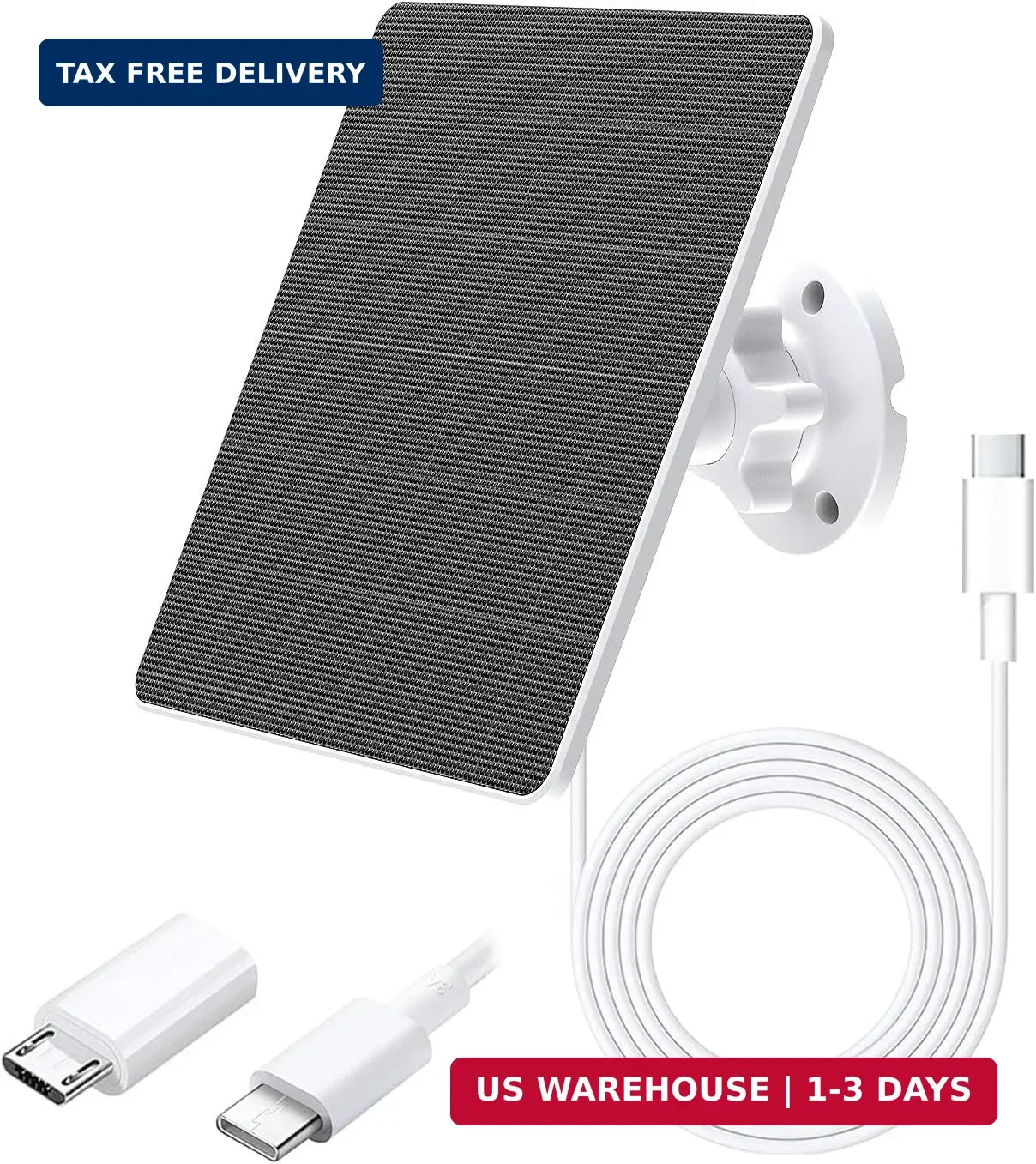 5V 5W USB Solar Panel for Outdoor Security Camera, USB C Solar Panel Charger wit