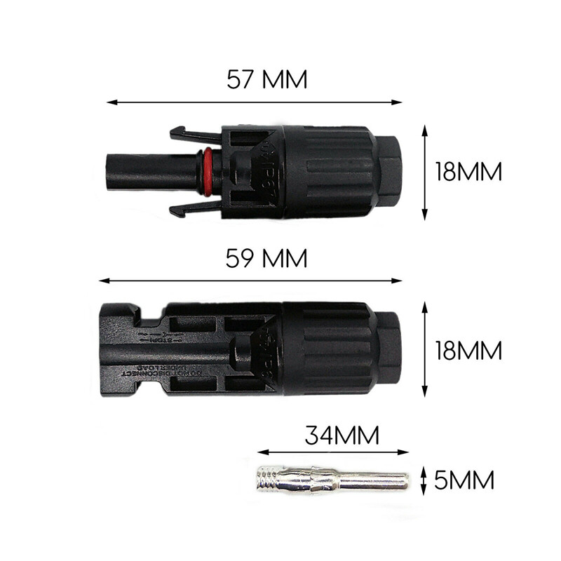 5 Pairs Solar Panel Cable Wire Connectors Adapter Male Female Kit Waterproof 30A