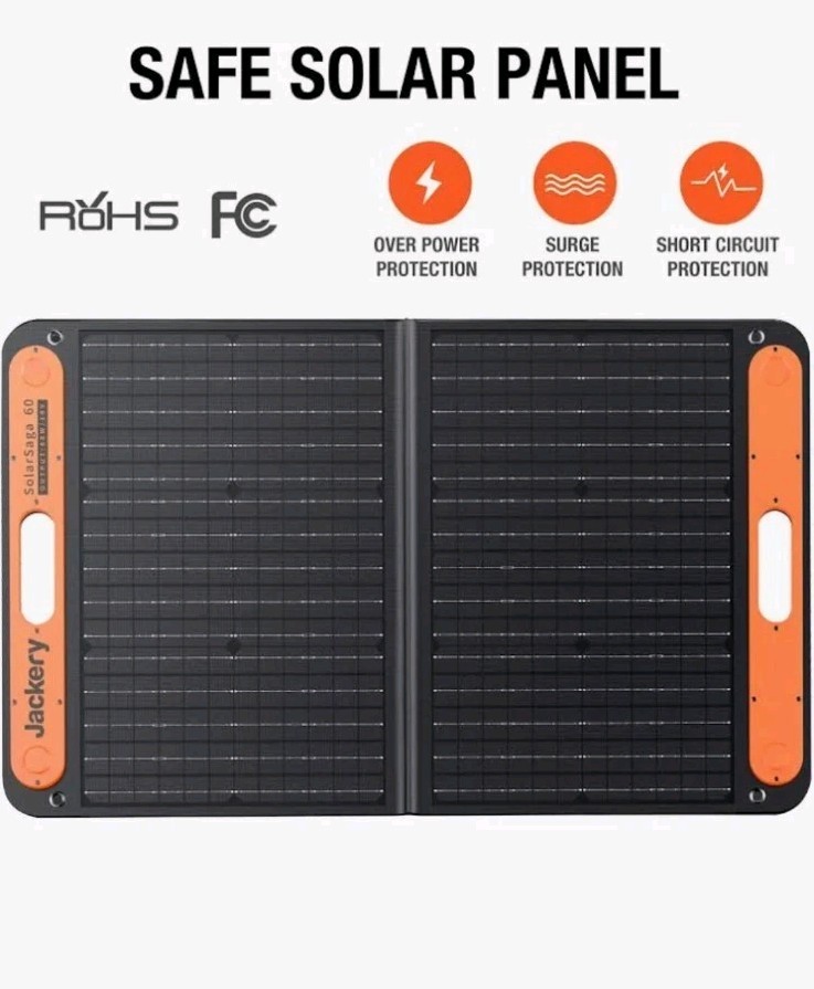 JACKERY SolarSaga 60 Power Output 68W/ 19V Portable Solar Panel JSS-60B 21×34″