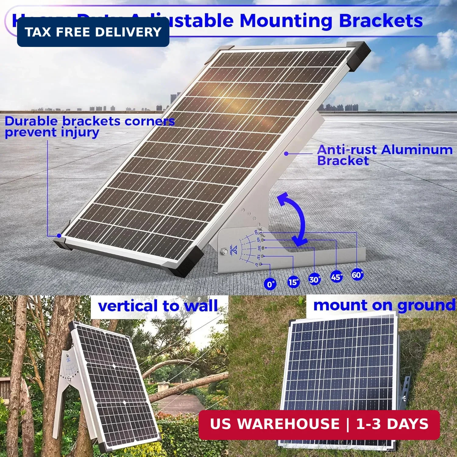Voltset 50W Solar Panel Kit, 12V Solar Battery Trickle Charger Maintainer + 10A