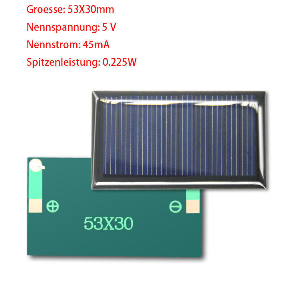 Solar Cell 0.5V 1V 1.5V 2V 2.5V 3V 4V 4.5V 5V 5.5V 6V 7V 10V Solar Panel