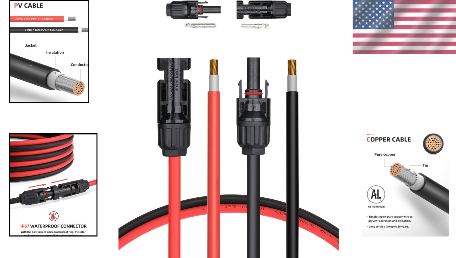 High Wattage Solar Connector Pair