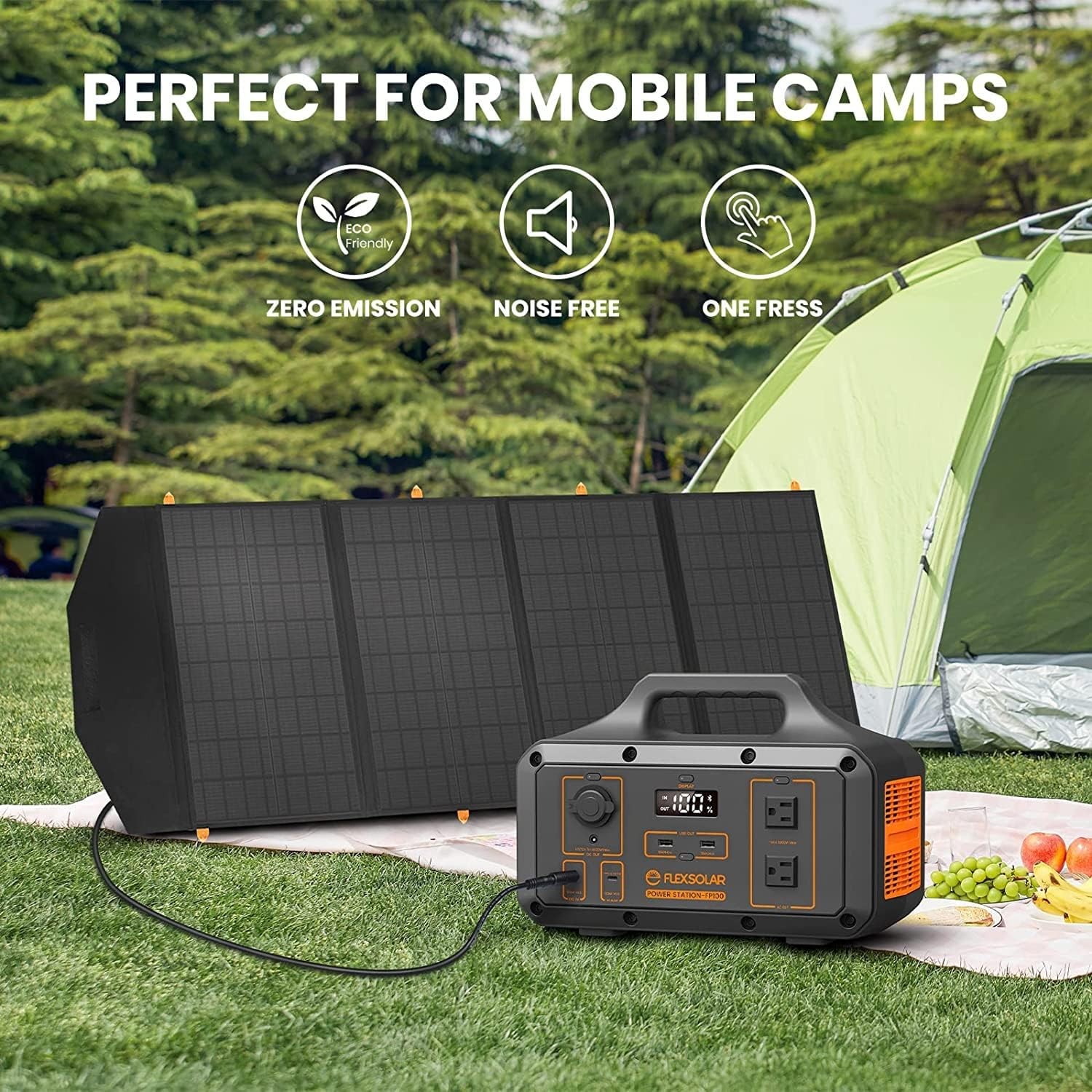 FlexSolar 120W Portable Solar Panel for 300/500/1000/1500W Power Station | IP…