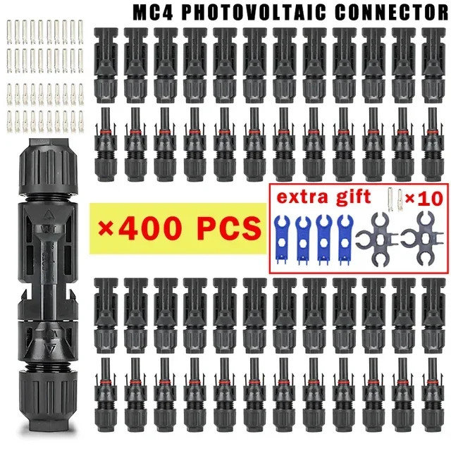 Photovoltaic Solar Connector Kit 1000V 30A for PV/MC Cable 10-400 Pcs