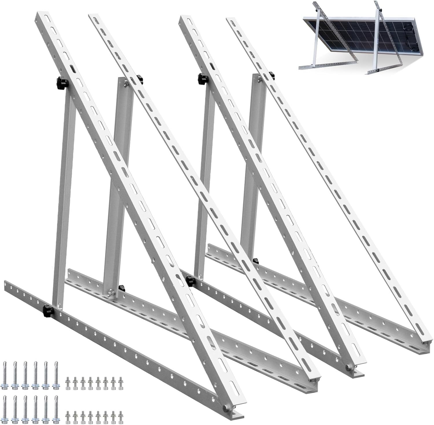 Solar Panel RV Tilt Mount Brackets Kit System Roof Flat Surface Adjustable Frame