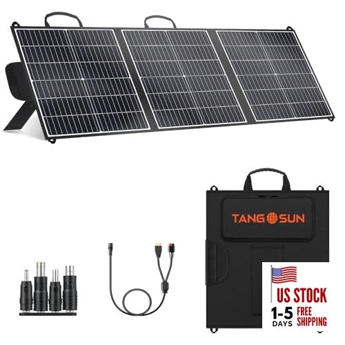 100W Portable Solar Panel, 20V Foldable Charger with USB-A QC3.0 and Mono 100W