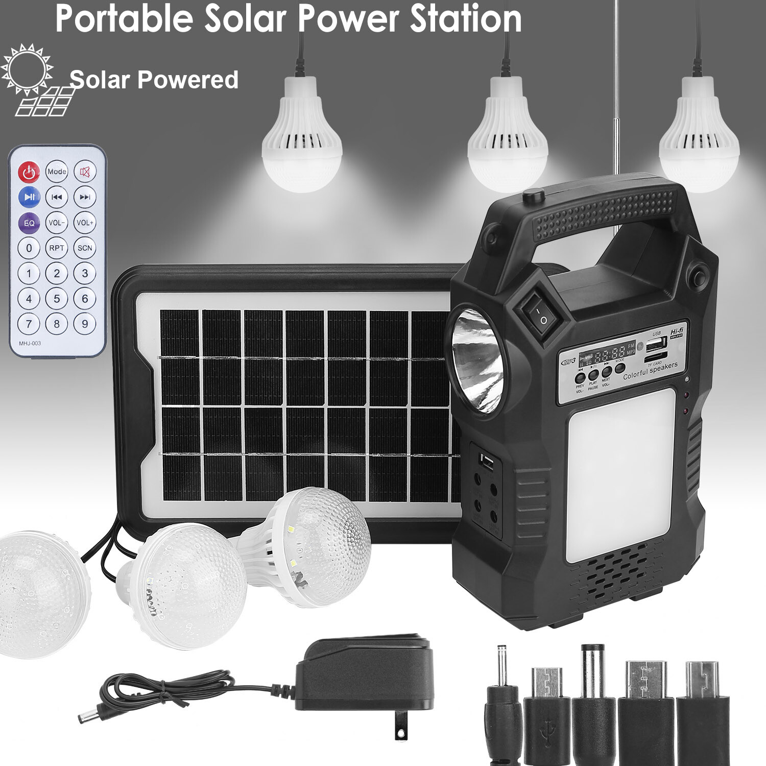 1/2 Packs Solar Panel Power Generator Kit Camping Power Station Battery Pack