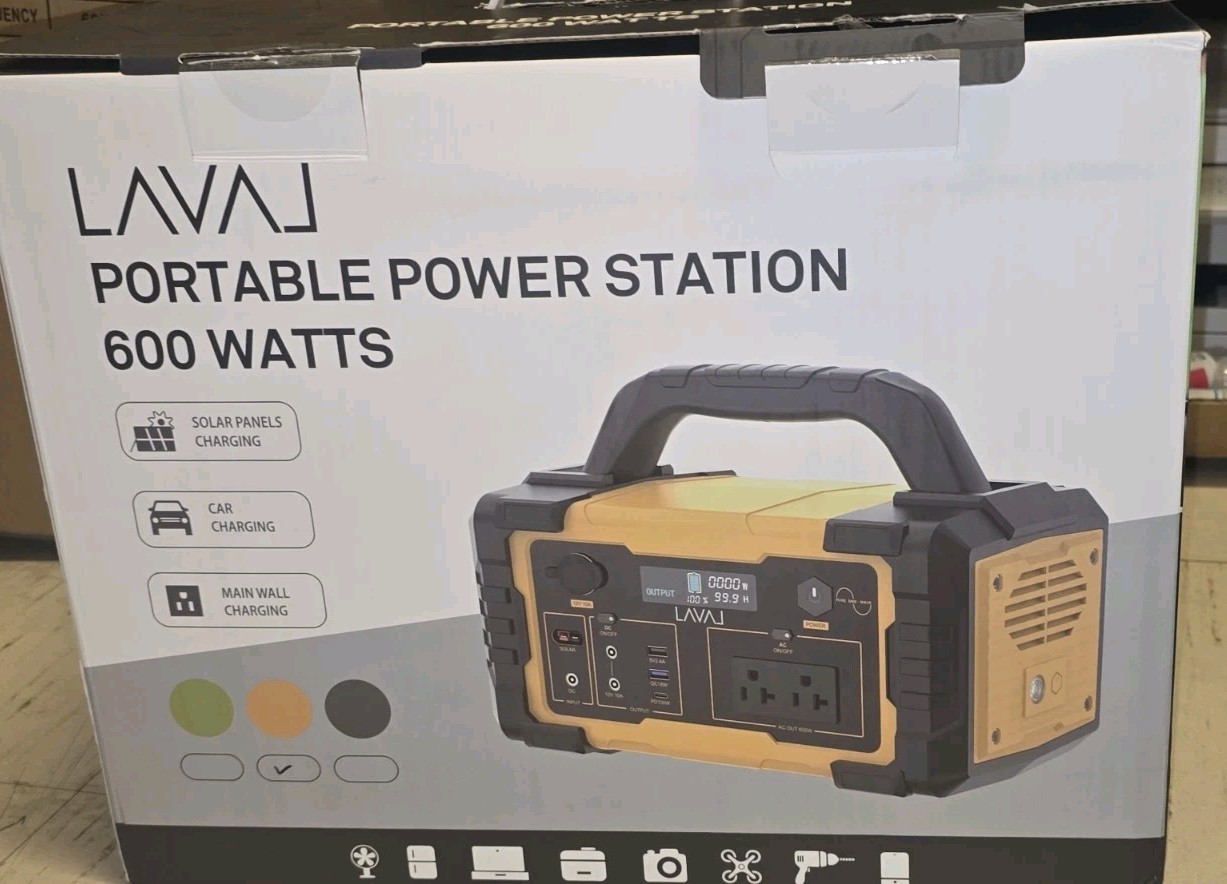 600W Portable Power Station, 647Wh Backup Lithium Battery, 120V/600W AC Outlet