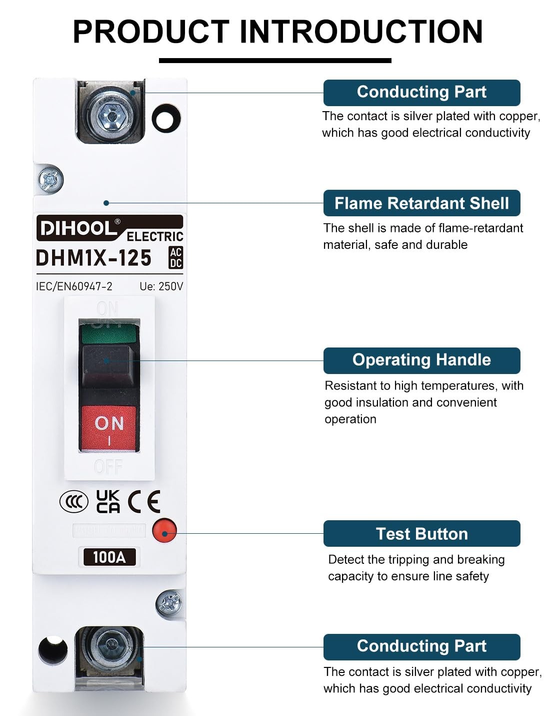 100 Amp DC Disconnect Switch for Solar, UPS, and Power Station Applications