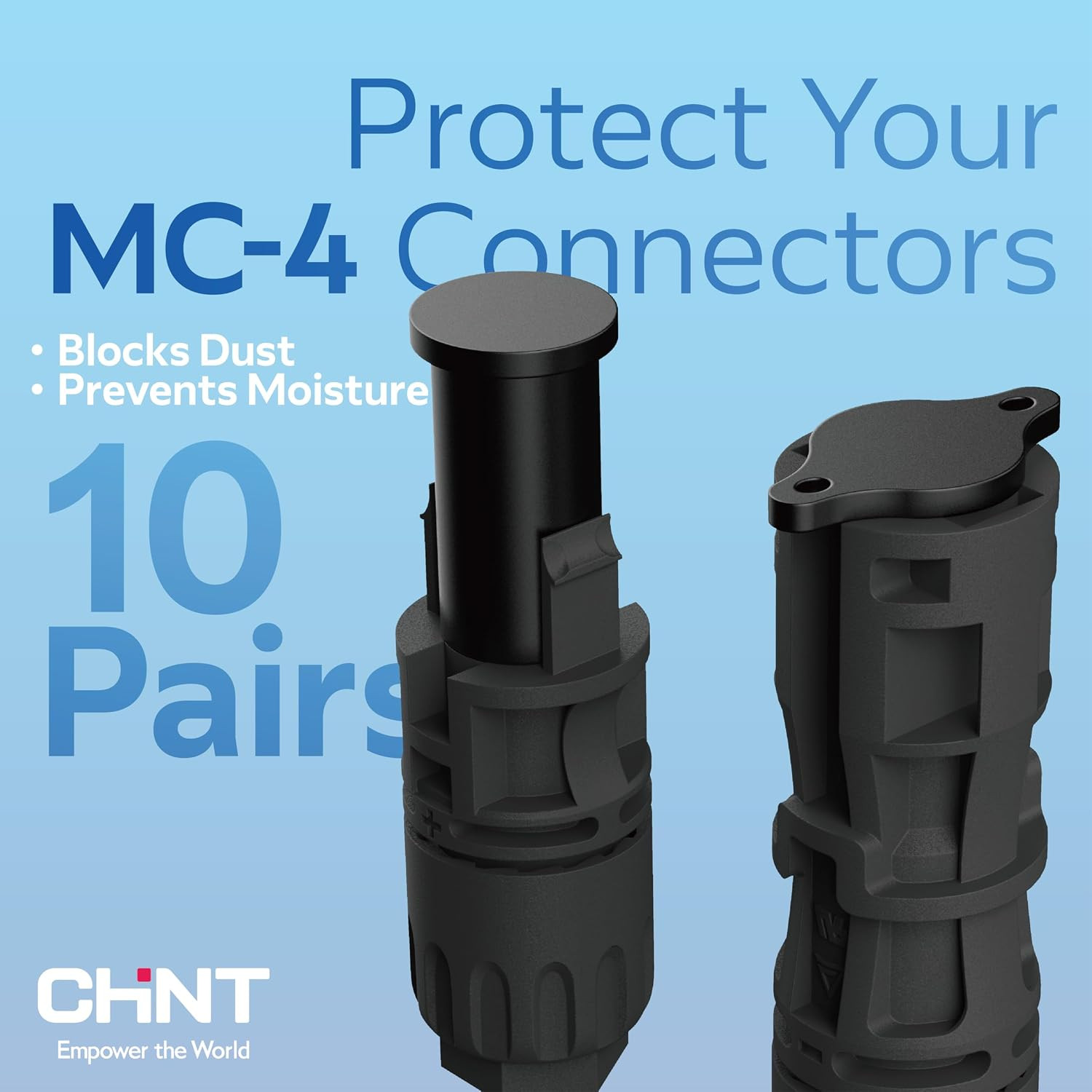 10 Pairs Solar Connector Caps, Waterproof Dust Covers for MC-4 Solar Connectors