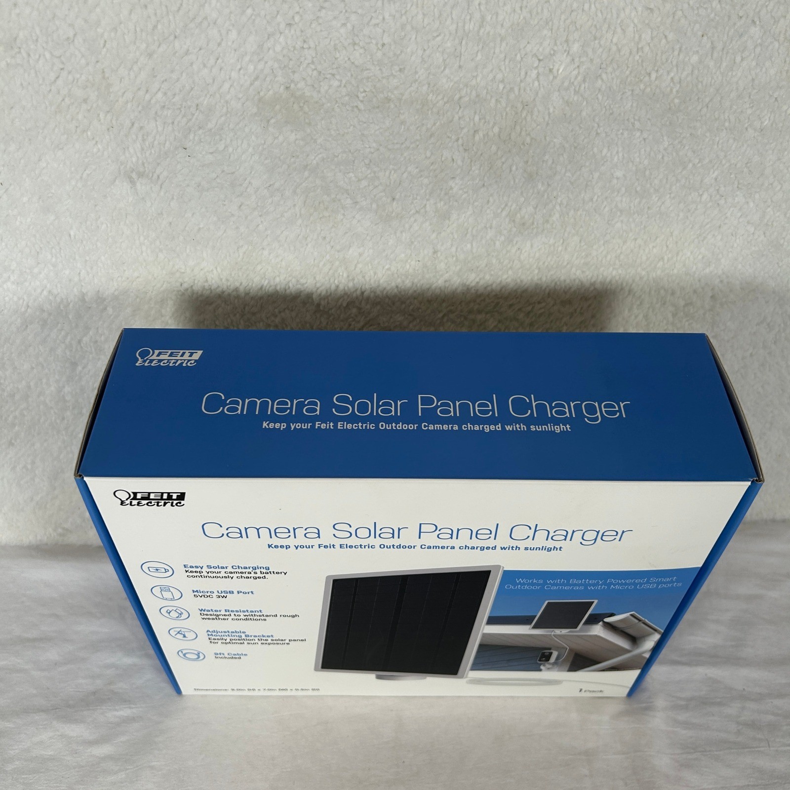 Feit Electric Camera Solar Panel Charger Micro USB 5V 3W White PANEL/SOL/CAM NEW