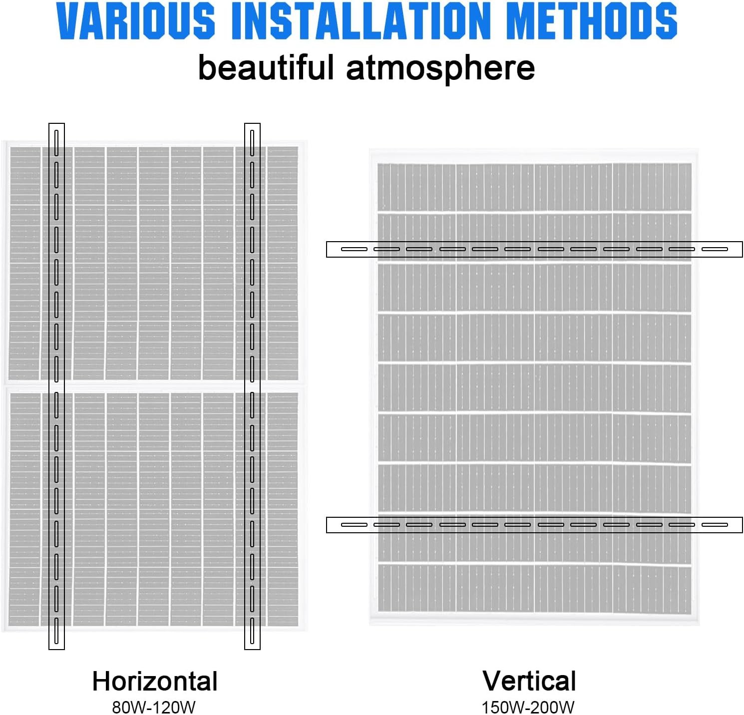 Solar Panel Mount Brackets, 2 Sets 45 Inch Adjustable with Foldable Tilt Legs, S
