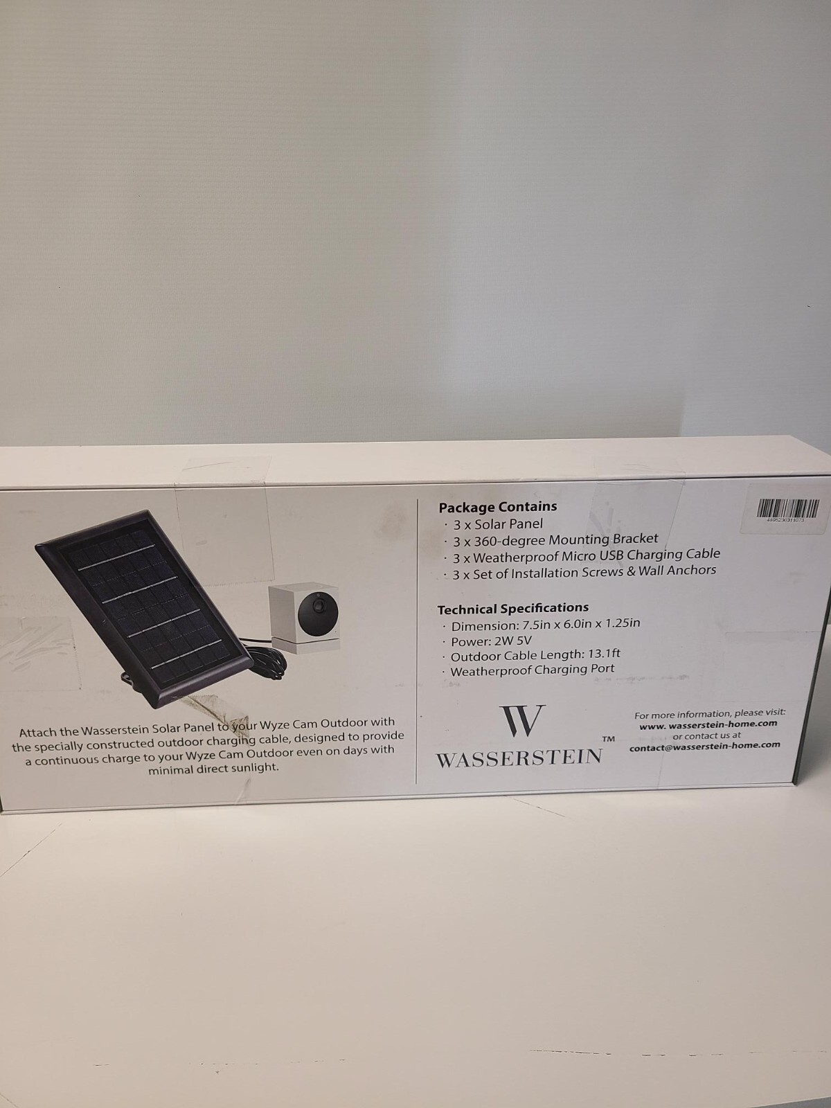 Solar Power Panel for Wyze Cam Outdoor Security Outdoor Camera (3 Pack)