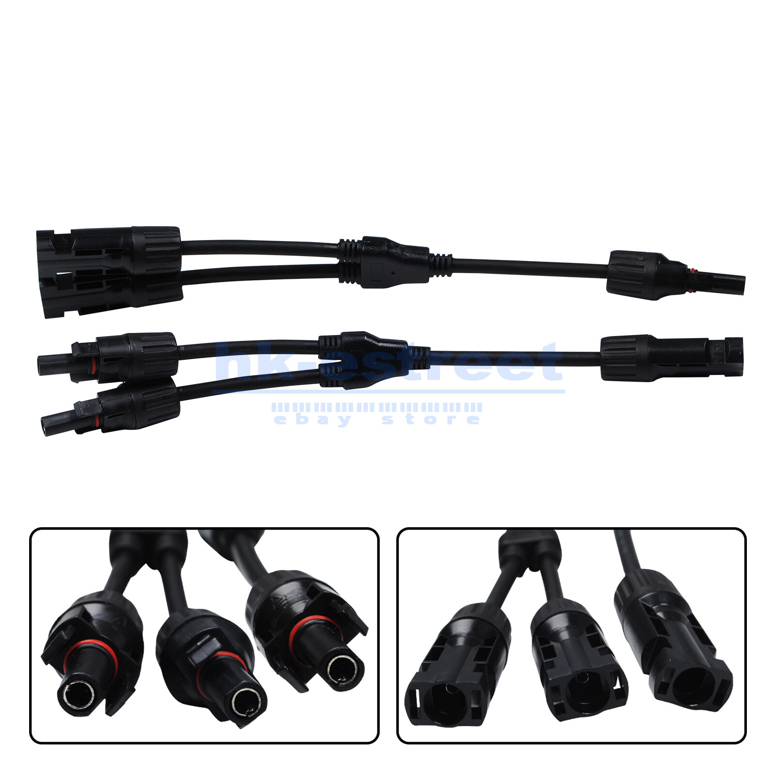 Solar Panel Y Branch Cable Connection Waterproof Adapter Connector Extension