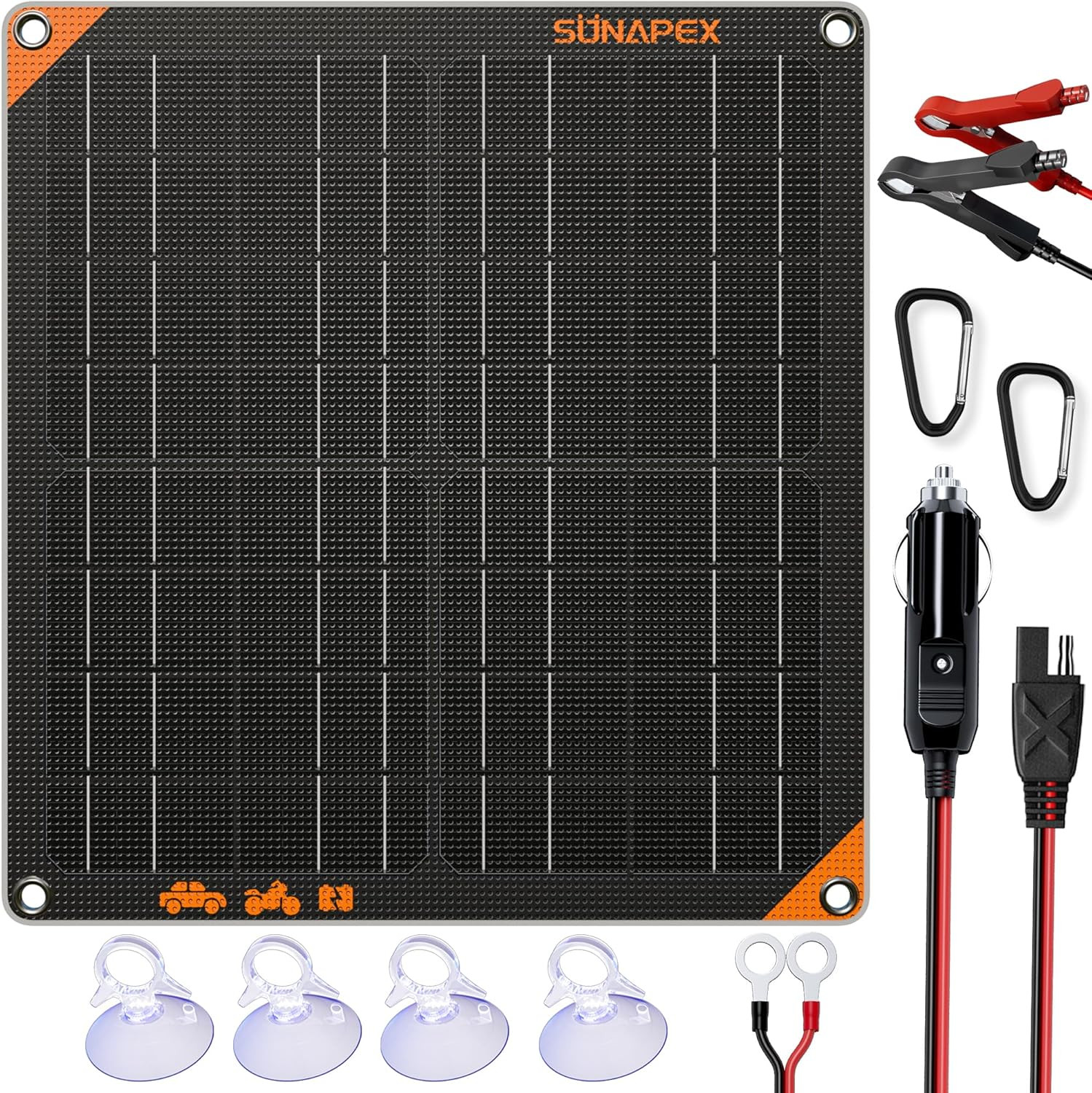 20W 12V Solar Panel Battery Charger Maintainer, Portable Waterproof Solar Trickl