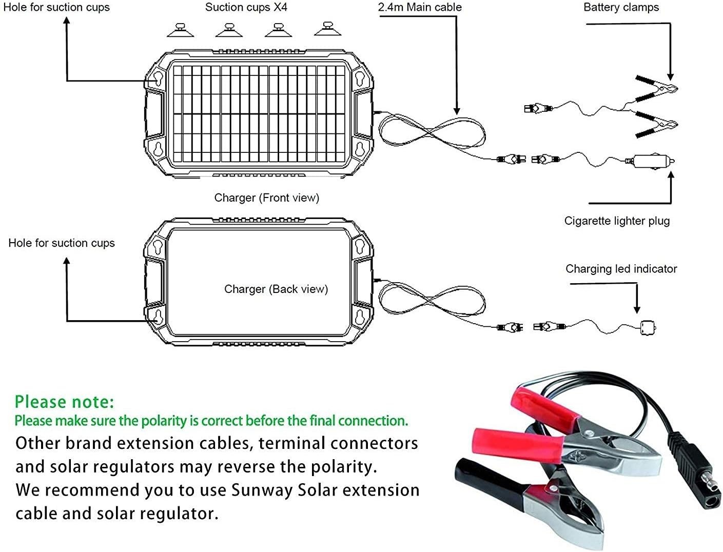 Car Battery Trickle Charger & Maintainer 12Volt 8W Solar Panel Power Charger …