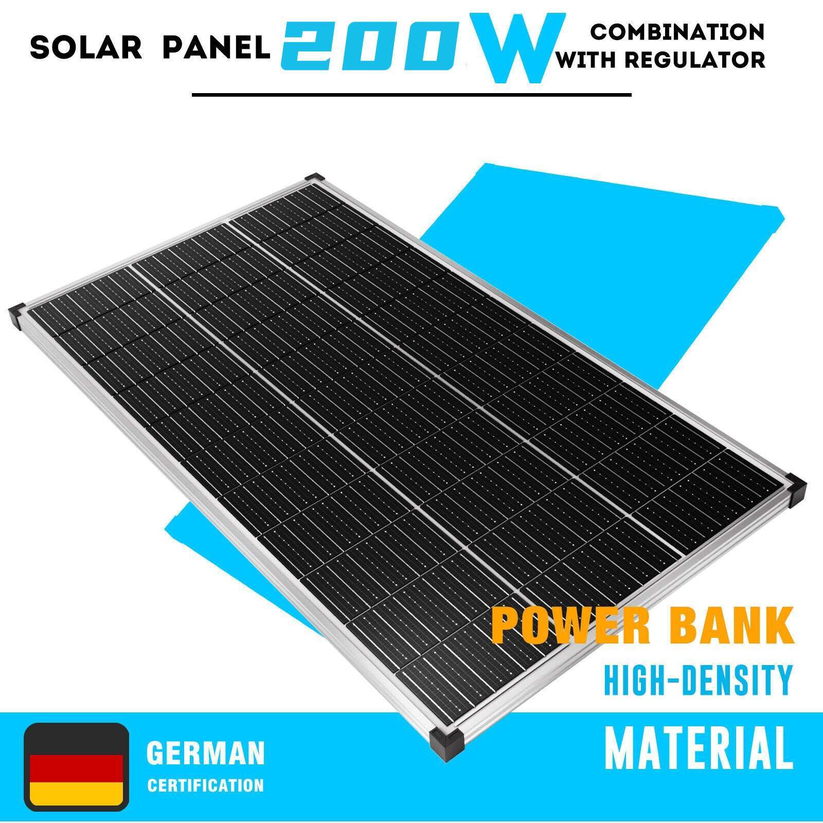 200 Watt 12V Solar Panel Mono Cell PV Module for RV Cabin Marine Farm Rooftop