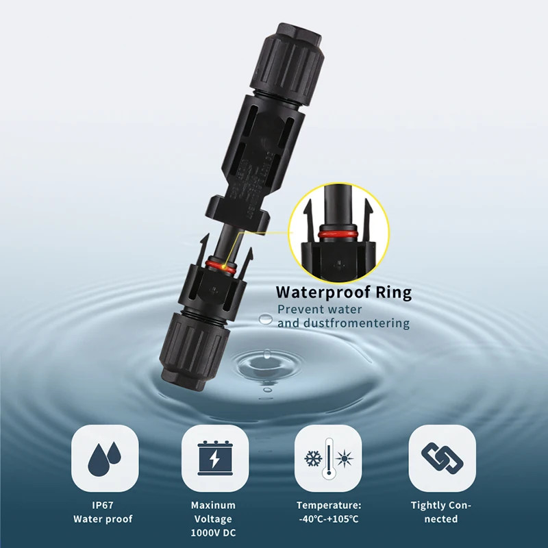 100Pairs PV Connectors 1000V 30A IP67 Waterproof Panel Cable MC4 Type For Solar
