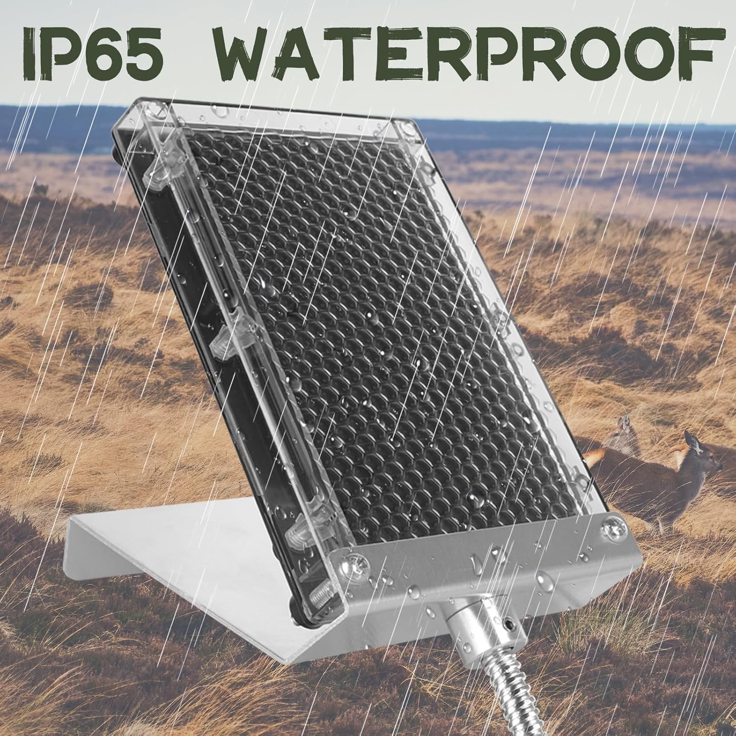 6V Solar Panel Charger Deer Feeder Battery Waterproof Outdoor Mounting Hardware