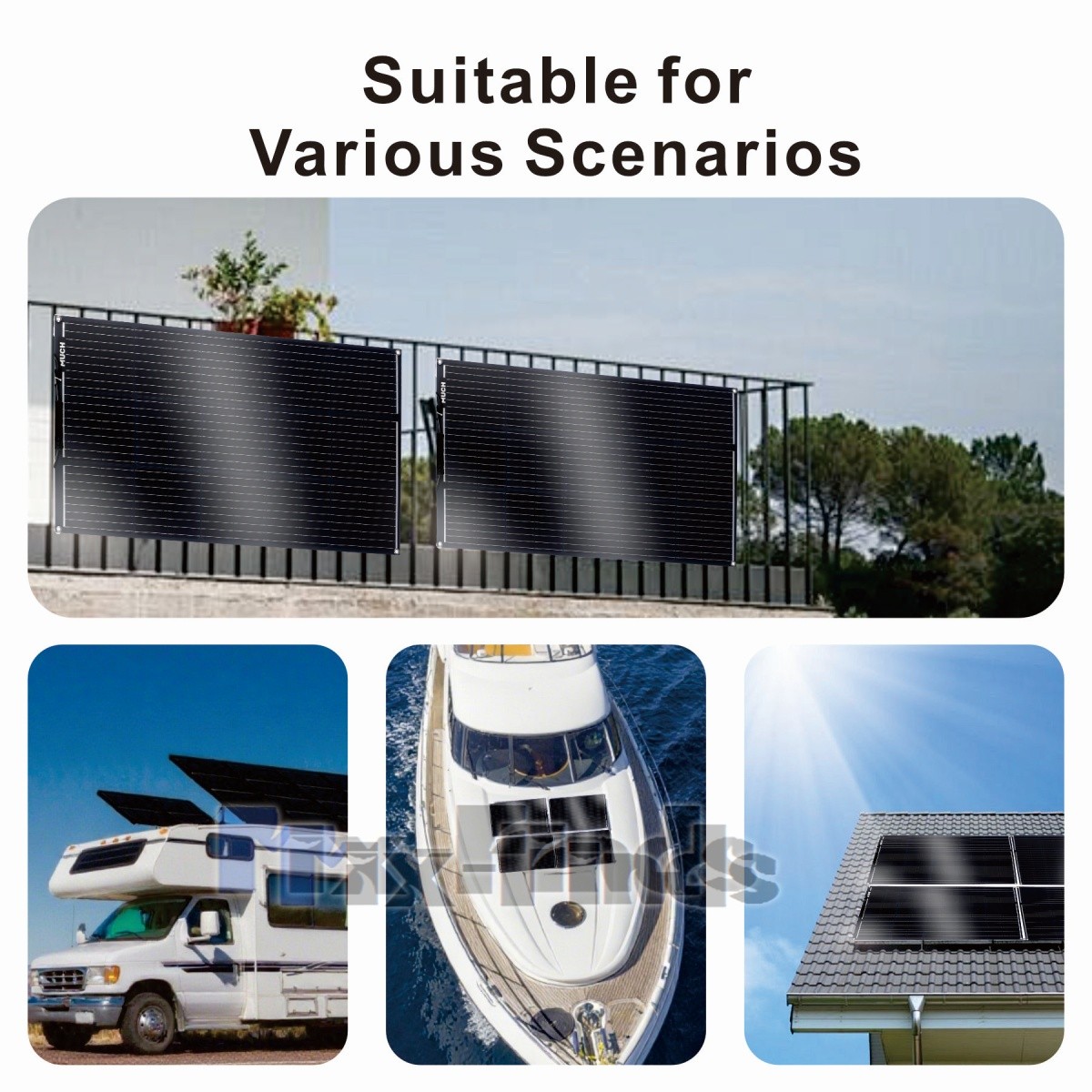 200W 18V Flexible Mono Solar Panel Portable Lightweight Charger for RV Boat New