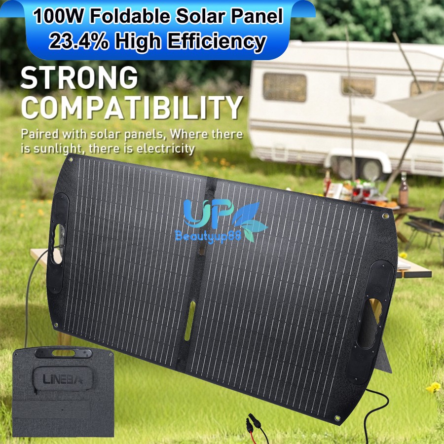 Solar Panel 100W 200W Foldable ETFE Solar Charger Kit Outdoor Camping Van Trip