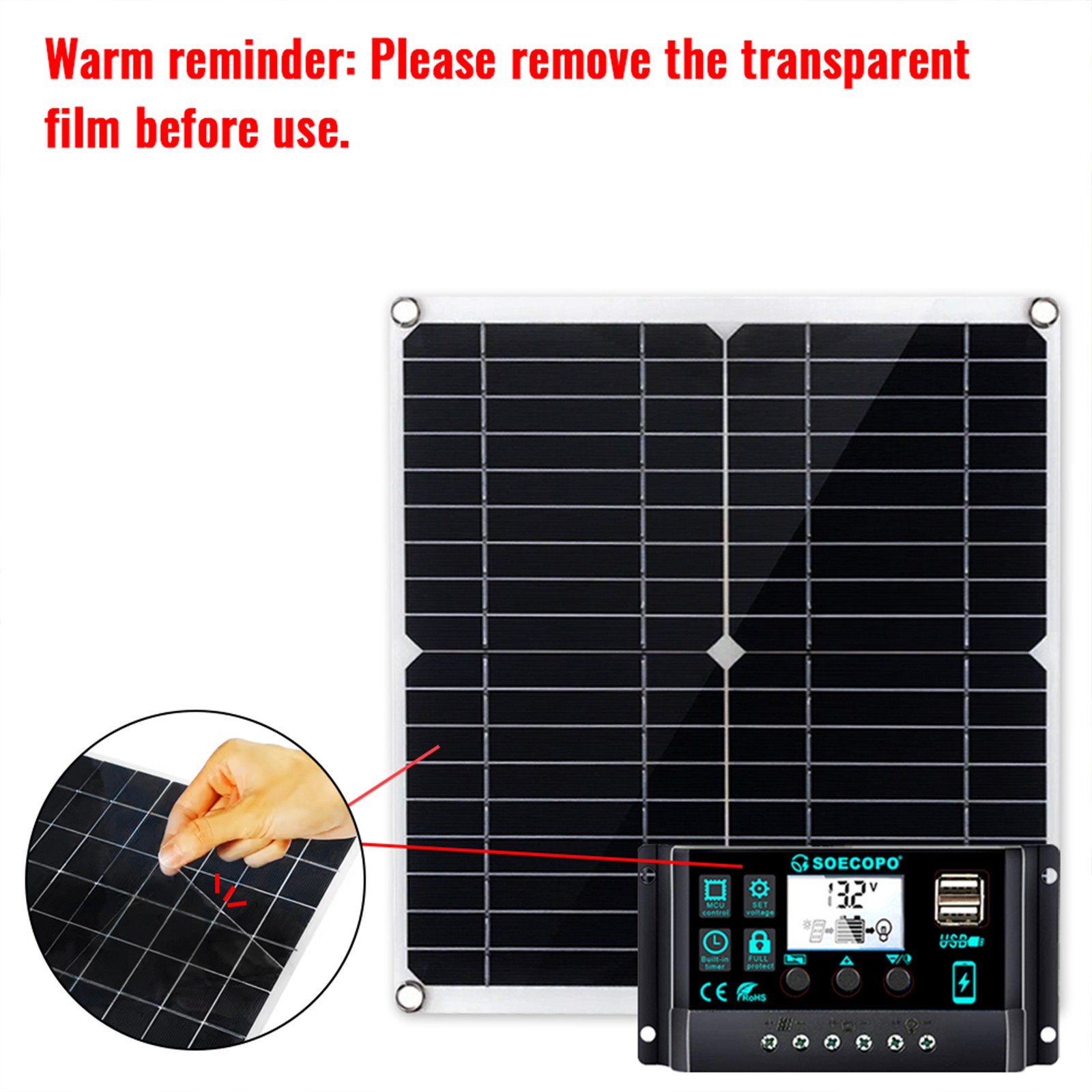 600W Dual Solar Panel Kit – 2 x 300W Portable PV Panels for RV Camping sI