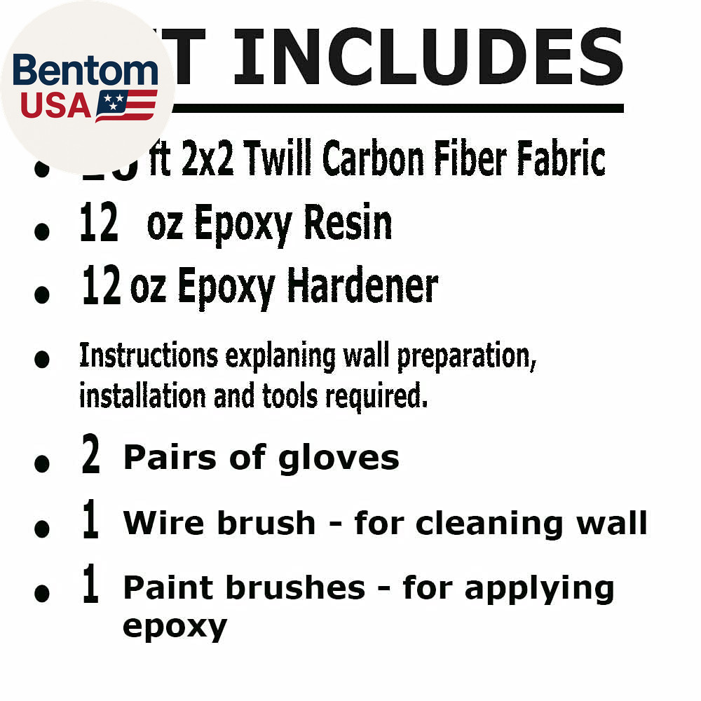 10 Ft. Carbon Fiber Basement Wall & Foundation Crack Repair Kit High Strength –