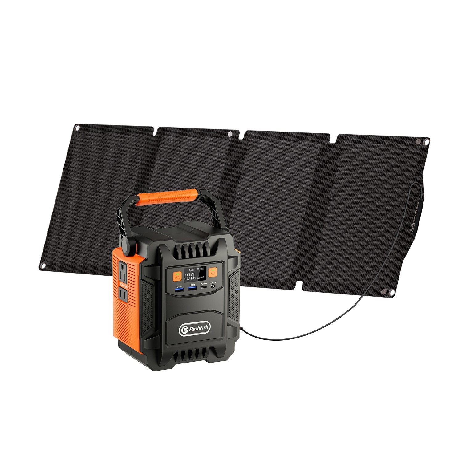 FlashFish A201 200W 172Wh Solar Generator With Solar Panel 60W 18V for Camping
